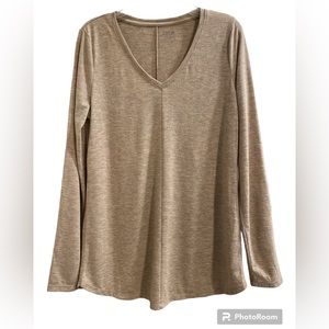 Apt 9 Tan Sparkly Long Sleeve Shirt Size Small